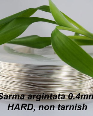 Sarma argintata 0.4mm, HARD, non tarnish (500g)