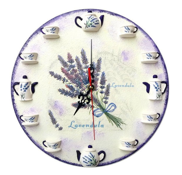 Ceas decorativ de perete  - lavanda - 115801