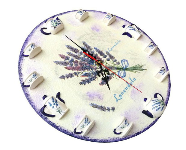 Ceas decorativ de perete  - lavanda - 115801