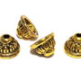 Capacel metalic, auriu antichizat, 11x7 mm