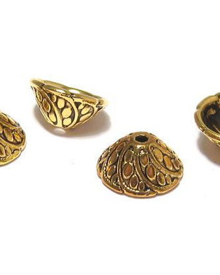Capacel metalic, auriu antichizat, 11x5 mm