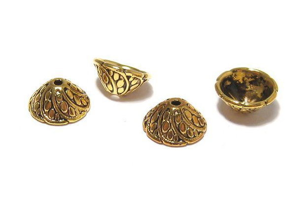 Capacel metalic, auriu antichizat, 11x5 mm