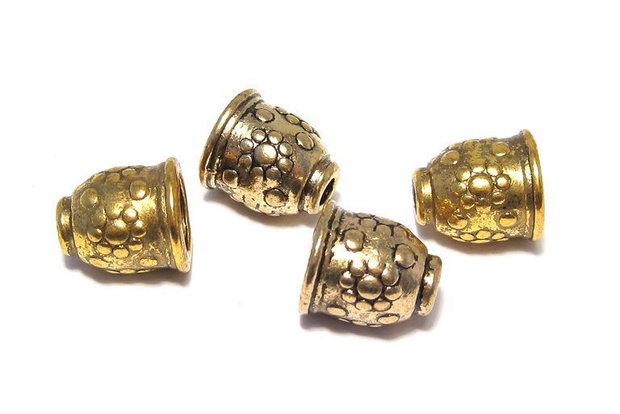 Capacel metalic, auriu antichizat, 11x10 mm