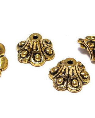 Capacel metalic, auriu antichizat, 10x6 mm