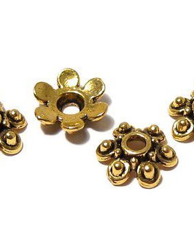 Capacel metalic, auriu antichizat, 10x3 mm