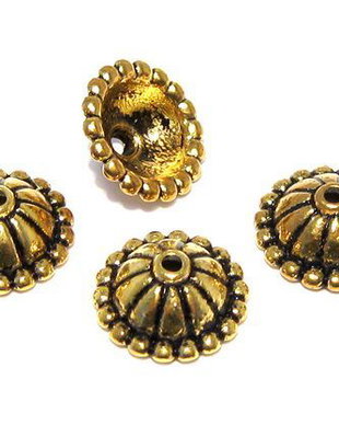 Capacel metalic, auriu antichizat, 10.5x5 mm