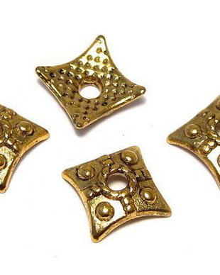 Capacel metalic, auriu antichizat, 7.5x3 mm