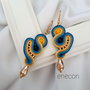 Cercei soutache piatra soarelui albastra