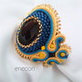 Brățara soutache piatra  soarelui albastră