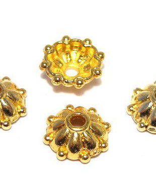 Capacel metalic, auriu, 8x3 mm