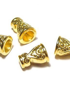 Capacel metalic, auriu, 7.5x10 mm