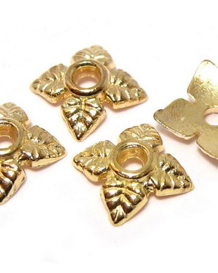 Capacel metalic, auriu, 6x2 mm - 10 bucati
