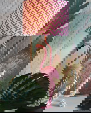 Lampa de masa cu pasare flamingo