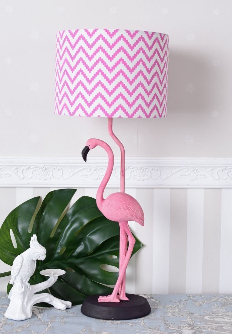 Lampa de masa cu pasare flamingo