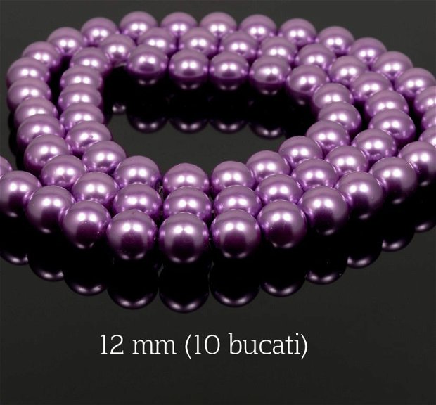 Perle de sticla, 12 mm, 10 buc, PS12-MV