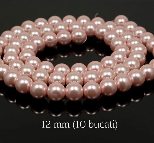 Perle de sticla, 12 mm, 10 buc, PS12- RN