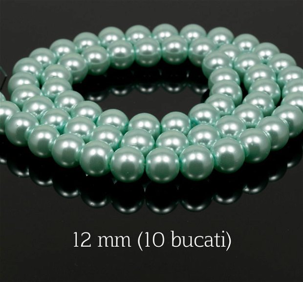 Perle de sticla, 12 mm, 10 buc, PS12-BL