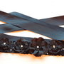 Brau cu flori textie/Cordon black/Curea cu floricele