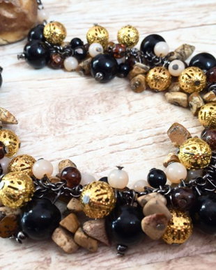 Colier black &gold
