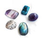 Lot 5 cabochoane  - Azurit, ametist, fluorit, labradorit, jasper - L 040