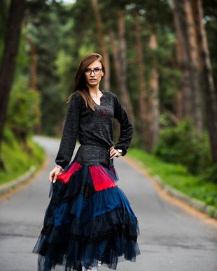 rochie cu multe volane