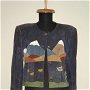 Jacheta din piele naturala, cu aplicatii din piele si cusaturi manuale, peisaj bavarez