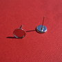 Baza cercei din argint .925 rodiat cu tija si platou pentru lipit (8 mm)