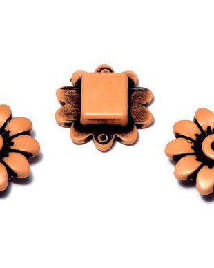 Slide charm din acril, antic style, floare, 20x7 mm