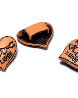 Slide charm din acril, antic style, inimioara, 17x20 mm
