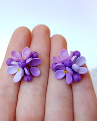 Cercei flori de liliac