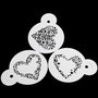 K0459 - SET Stencil / sablon, plastic flexibil, reutilizabil, inima, 13,5x10,5cm