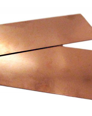 Tabla cupru brut 1mm, 50 x 40 cm