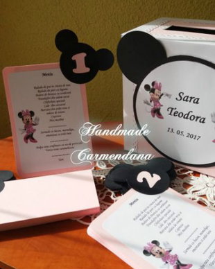 Set papetarie botez tematic Minnie Mouse