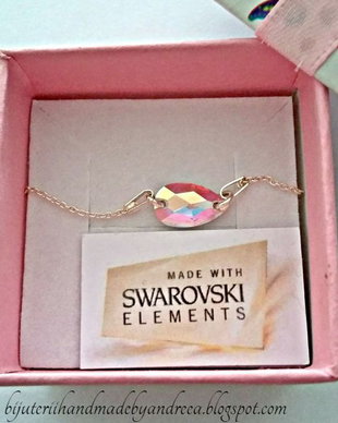 Bratara argint cu link Swarovski Picatura