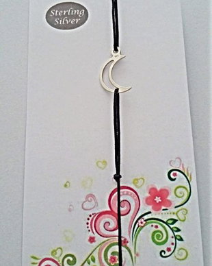 Bratara snur si charm argint 925 semiluna
