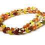 Colier agate multicolore, jad lemon si hematit auriu cu accesorii de inox