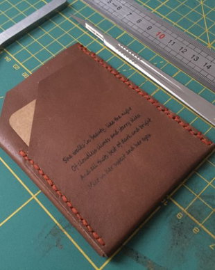 Portofel "Pocket" din piele naturala reciclata, SLIM, personalizat prin gravura