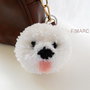 Bichon Frise Pom Pom - breloc pt.genti,ghiozdane,...etc