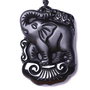 K0480 - Pandantiv / amuleta / talisman, obsidian negru sculptat, elefantel, 51x36x13mm