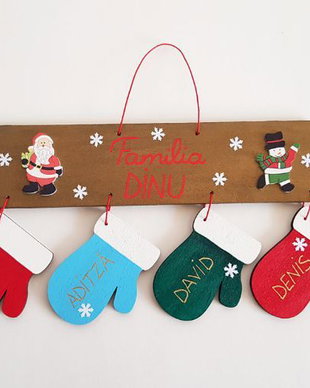 Ornament brad familie, decoratiune membrii familiei, ornament personalizat familie, decoratiune craciun, glob personalizat