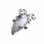 Pandantiv quartz turmalinat in rama argintata