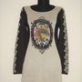Pulover nou, tricotat, accesorizat cu camee, perle si dantela