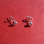 Baza cercei / Cercei mici cu zirconii din argint .925 aprox 3.5x12.5 mm