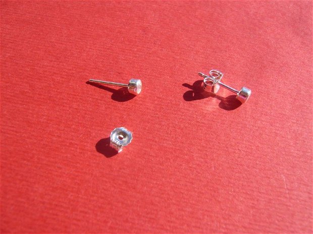 Baza cercei / Cercei mici cu zirconii din argint .925 aprox 3.5x12.5 mm