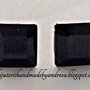 Cercei argint 925 cu piatra Swarovski Fancy Square 6mm Jet