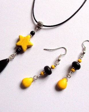 set howlite galben  si negru 33315