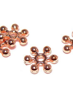 Distantier metalic, roze gold, 7x2 mm