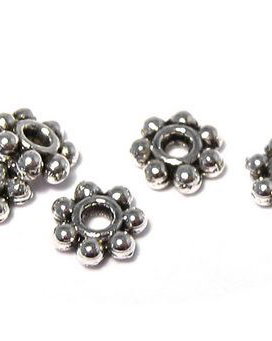 Distantier metalic, argintiu antichizat, 4.5x1 mm