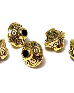 Distantier metalic, auriu antichizat, 6.5x7.5 mm
