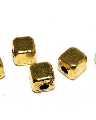 Distantier metalic, auriu antichizat, 4x4 mm
